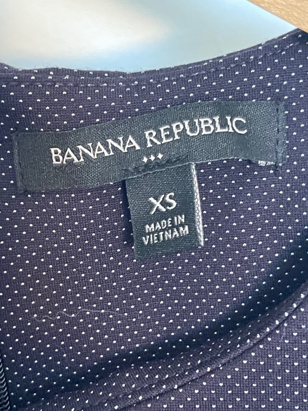 Banana Republic Navy Pin Dot Fit & Flare Dress XS